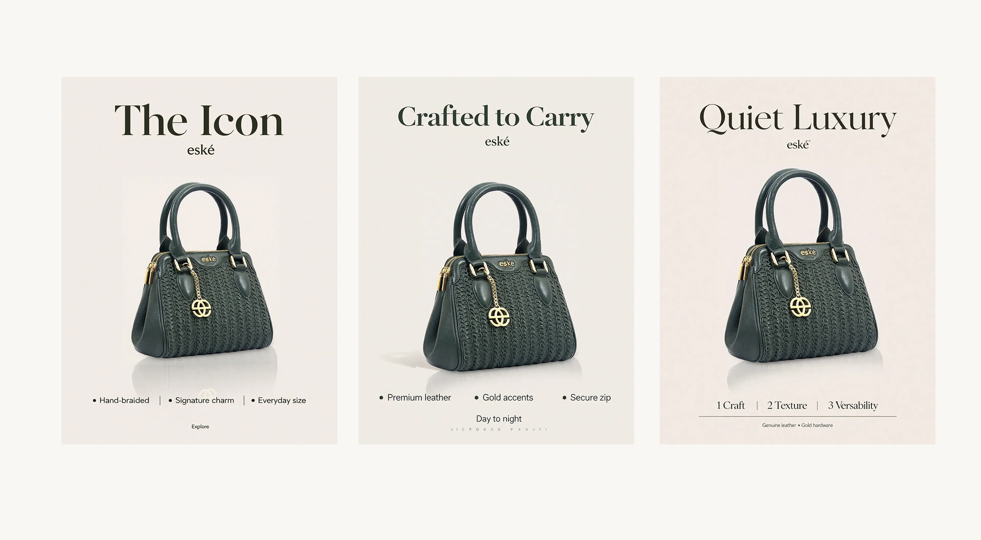 Crafted bag trio