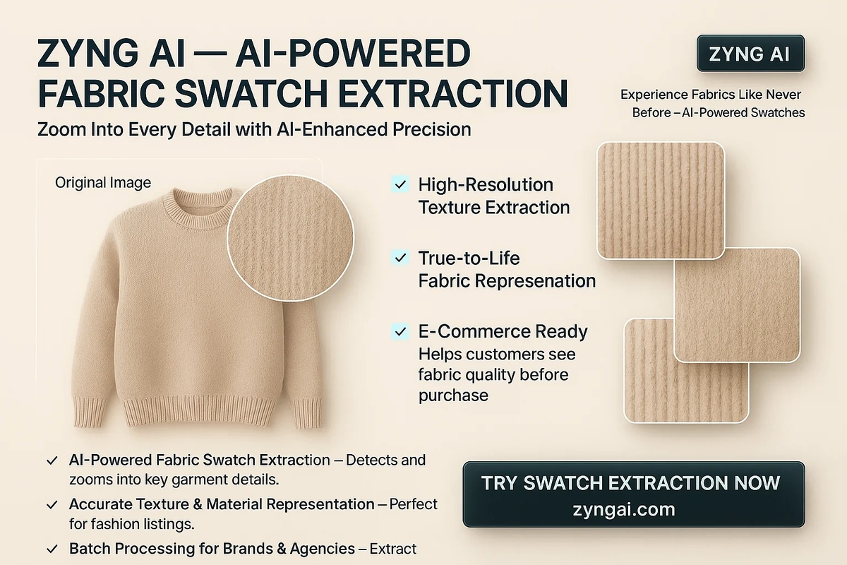 AI extracting detailed fabric swatches from fashion items